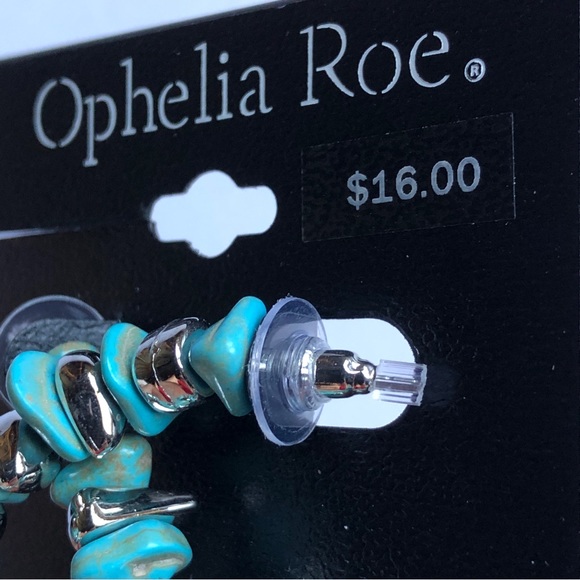 NEW OPHELIA ROE Earrings Turquoise Bead Earrings 1 Pair Blue Green - Picture 3 of 12